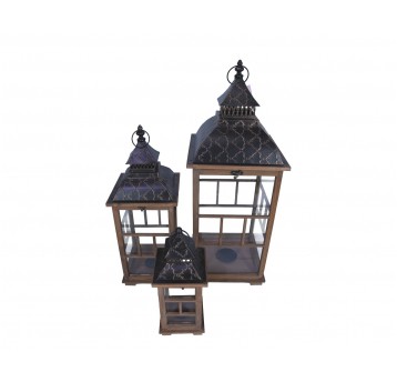 Latarnia brązowa s/3 82cm/30cm/30cm