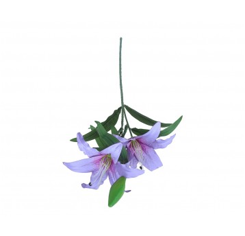 Lilia fioletowa na łodydze 2 kwiaty 70cm