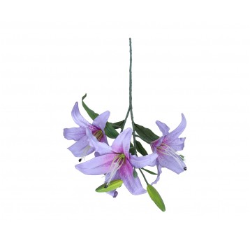 Lilia fioletowa na łodydze 3 kwiaty 80cm
