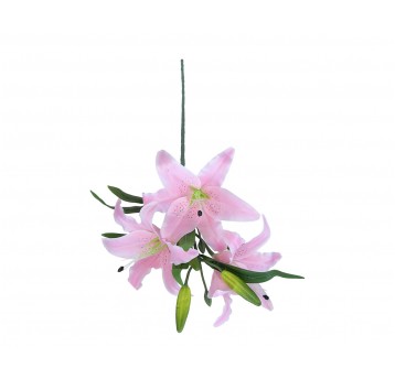 Lilia różowa na łodydze 3 kwiaty 80cm