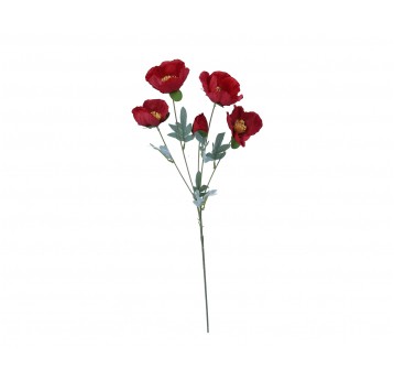 Maki czerwone na łodydze 5 kwiatów 82cm