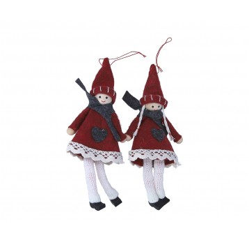 Maskotka w czerwonym stroju 18cm para