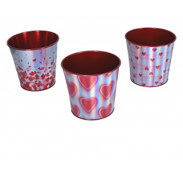 Metalowe naczynie mix kol. śr 12cm/11cm