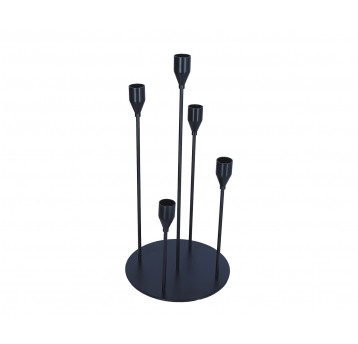Metalowy świecznik czarny śr 18cm/36cm