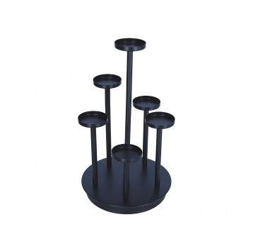 Metalowy świecznik czarny śr 20cm/34cm