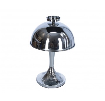 Metalowy świecznik srebrny 32cm śr 20cm