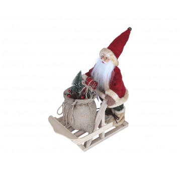 Mikołaj na saniach z workiem 33cm/30cm13cm