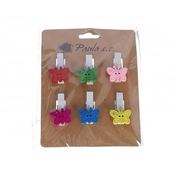 Motylek na klamerce 1 op=6szt l 3,5cm d 2cm