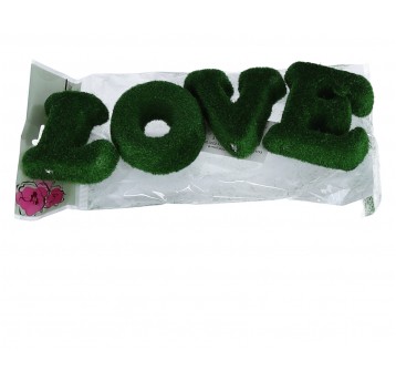 Napis ze steropianu ziel. LOVE 1 literka 5,5cm/5cm