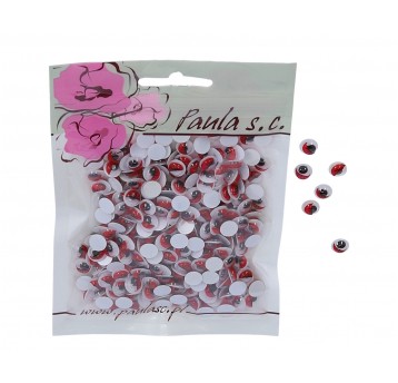 Oczy czerwone z rzęsami 8mm