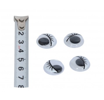 Oczy okr. z rzęsami 18mm 1op=2000 szt.