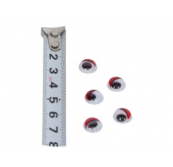 Oczy okr. z rzęsami czerwone 10mm 1op=5000 szt.