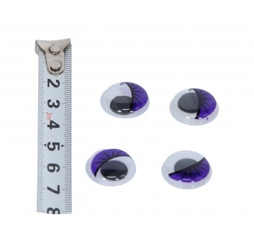 Oczy okr. z rzęsami fiolet 18mm 1op=2000 szt.