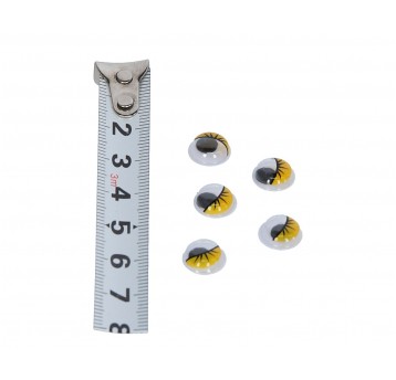 Oczy okr. z rzęsami żółte 10mm 1op=5000 szt.