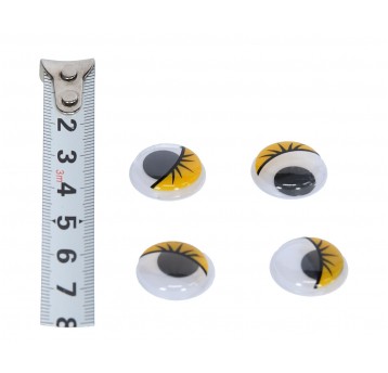 Oczy okr. z rzęsami żółte 18mm 1op=2000 szt.
