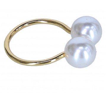 Ozdoba na serwetkę złota z perłą 5cm/4cm