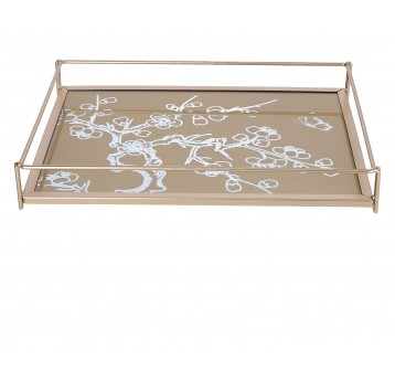 Patera lustrzana prostokątna h 6cm l 39cm d 27cm