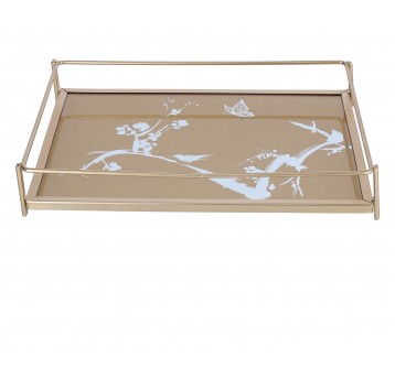Patera prostokątna zlota h 6cm l 34cm d 24cm