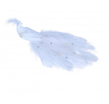 Paw biały ozdobny do konpozycji 32cm