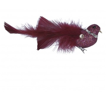 Paw bordowy z brokatem 5cm/17cm