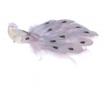 Paw ozdobny j róźowy do kompozycji 32cm