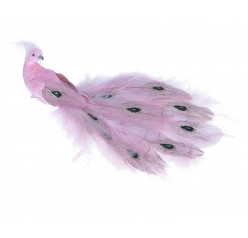 Paw róźowy ozdobny do kompozycji 32cm