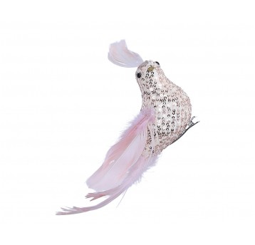 Paw róźowy z cekinami na klipsie 8cm/20cm