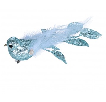 Paw turkusowy z brokatem na klipsie 5cm/17cm