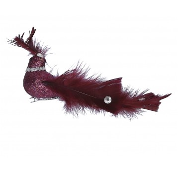 Paw z bordowych piór5cm/22cm