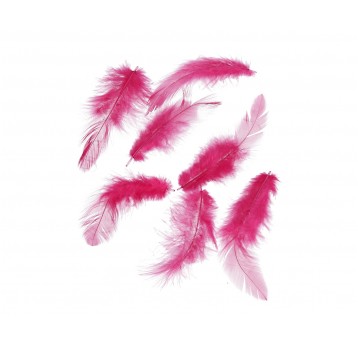 Pióra malinowe rózne rozmiary 1op=10g 10cm/4cm