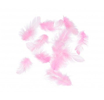 Pióra różowe rózne rozmiary 10cm/4cm