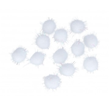Pompony 1000 szt. białe jezyki 1,8 cm