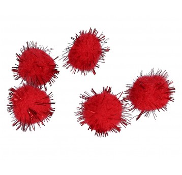 Pompony 1000 szt. czerwone jezyki 1,8 cm