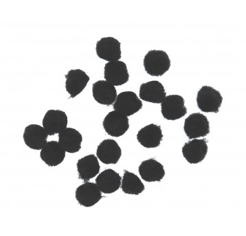 Pompony 2000 szt. czarne 1 cm
