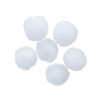 Pompony 500 szt. białe 2,5 cm