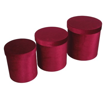 Pudełka okrągłe z weluru s/3 śr 23cm/25cm
