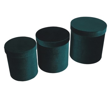 Pudełka okrągłe z weluru s/3 śr 23cm/25cm