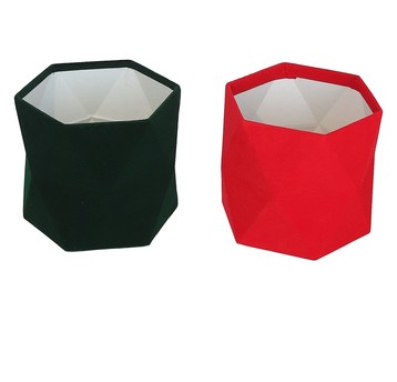 Pudełka z weluru zielone śr 16cm/15cm