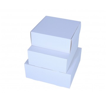 Pudełko białe składane 3 rozm=kpl. 25cm/25cm