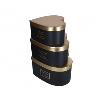 Pudelko czarno-zlote s/3 27cm/30cm/16cm