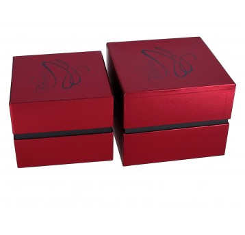 Pudelko czerwone s/2 17cm/ 21cm/21cm