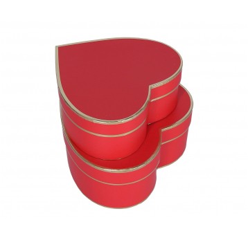 Pudełko czerwone serce s/2 10cm/21cm/23cm