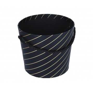 Pudelko na kwiaty czarne śr 14cm/13cm