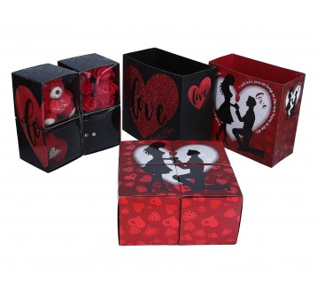 Pudelko na walentynkę z niespodzianką mix 21cm/21
