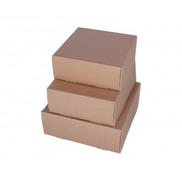Pudełko naturalne składane 3 rozm=kpl. 25cm/25cm