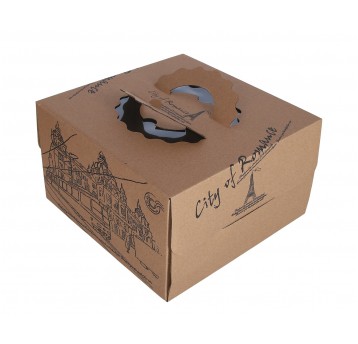 Pudelko naturalne z nadrukiem 26cm /26cm /15,5cm
