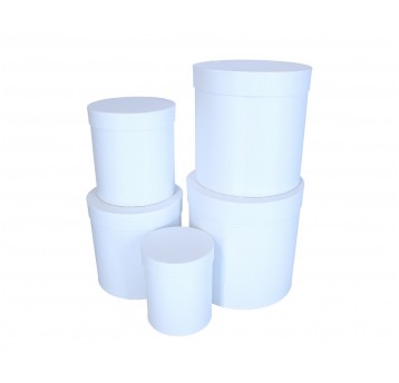 Pudełko okrągłe biale s/5 śr 25cm/25cm
