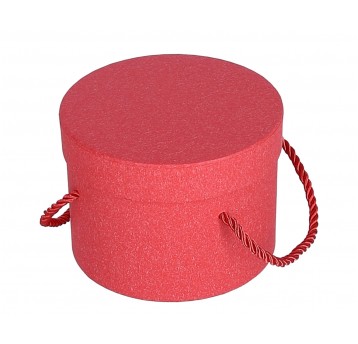 Pudełko okrągłe czerwone śr 13cm/10cm