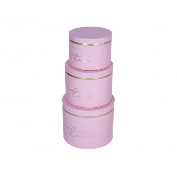 Pudelko okrągłe róźowe s/3 sr 18cm/15cm