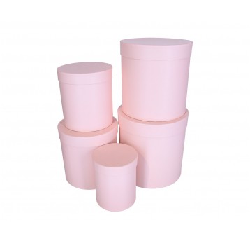 Pudełko okrągłe róźowe s/5 śr 25cm/25cm